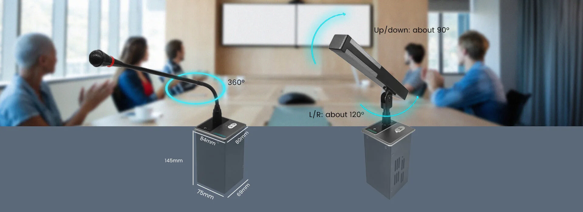 Dante Discussion Delegate Conference Microphone System for Meeting Room