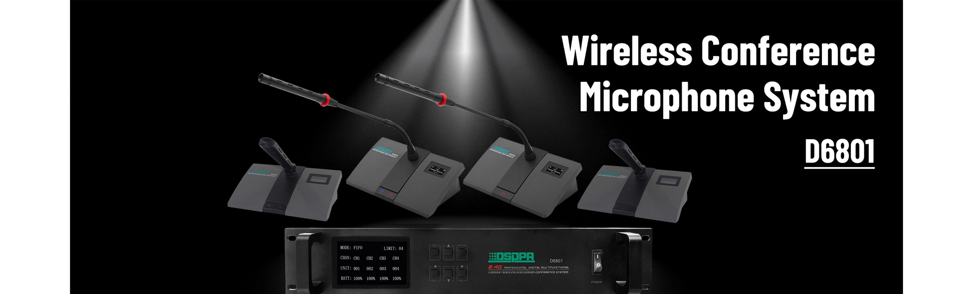 Wireless Chairman Microphone with Lithium Battery