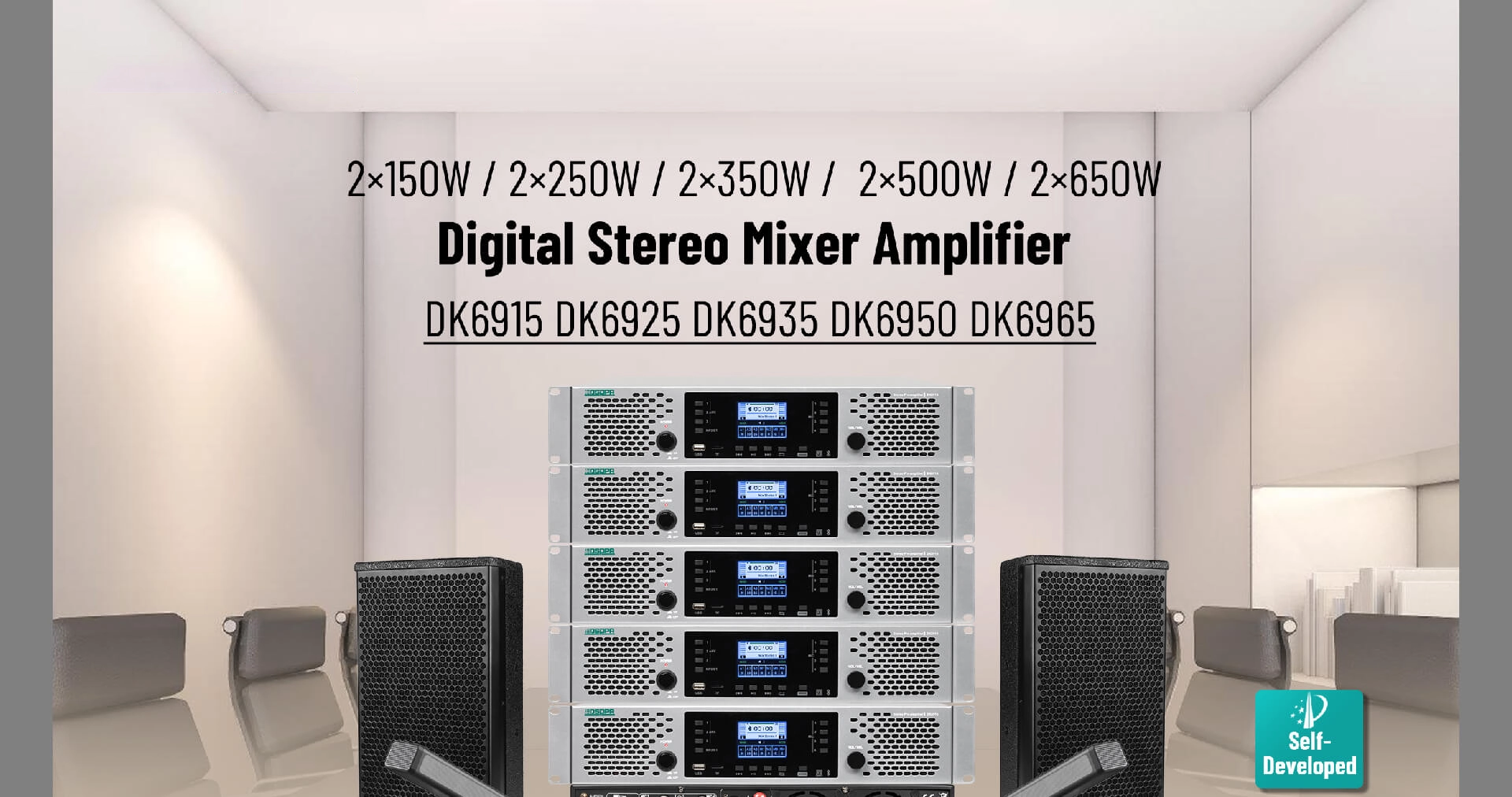 2×500W Digital Stereo Mixer Amplifier