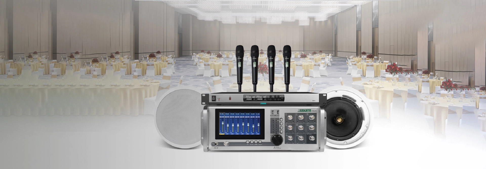 Professional Sound System Solution for Banquet Halls DSP21SUB DSP213